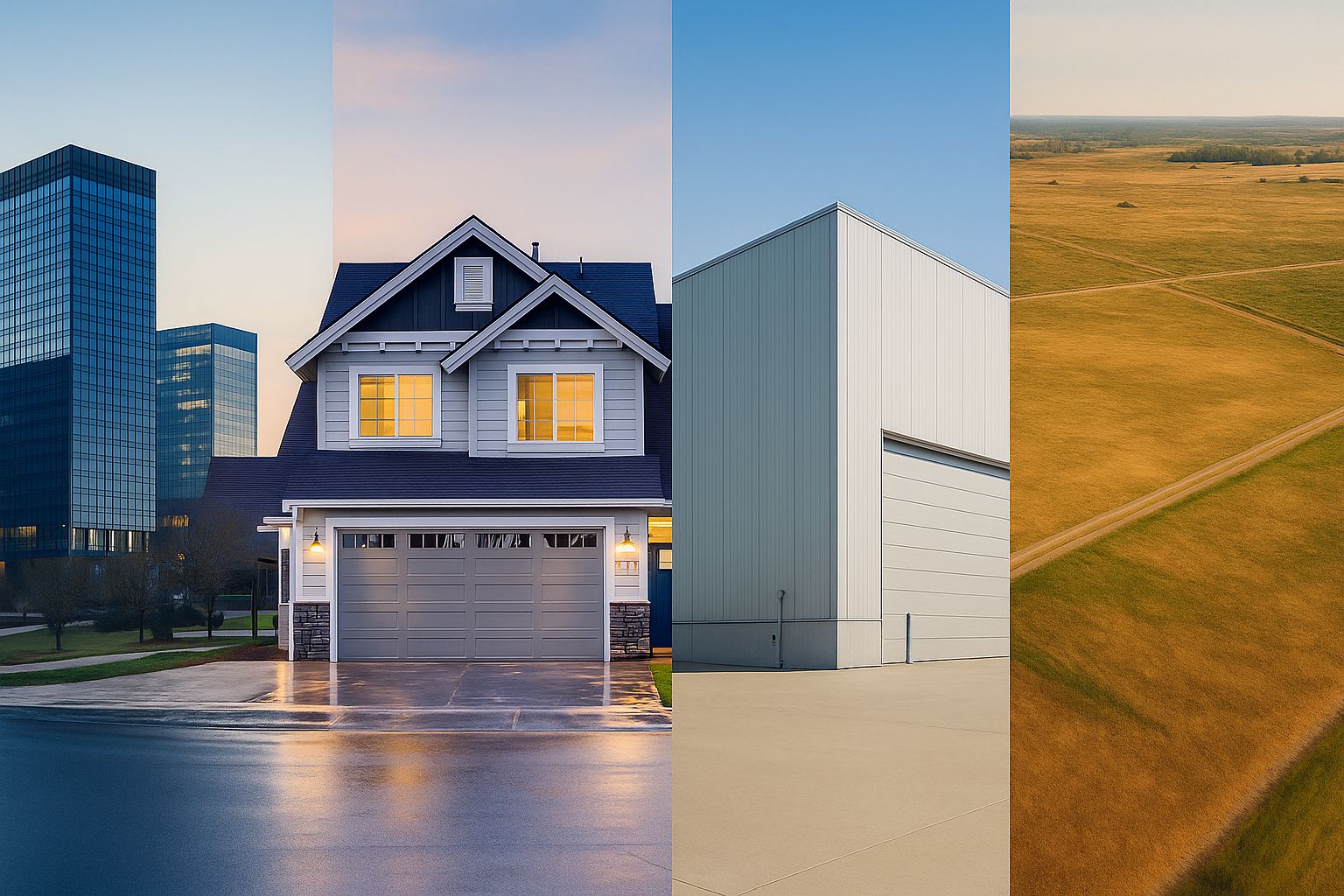 Collage of different types of properties